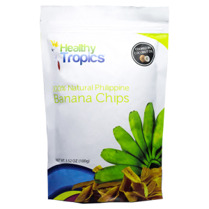 Healthy Tropics 100% Natural Philippine Banana Chips snack pack, 100g