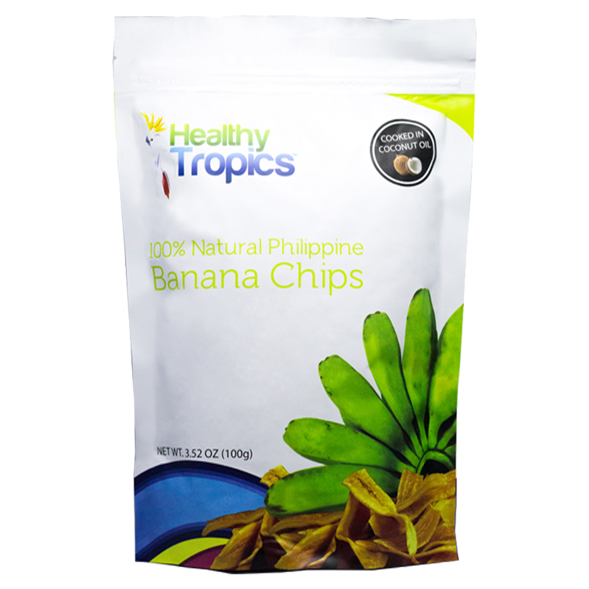 Healthy Tropics 100% Natural Philippine Banana Chips snack pack, 100g