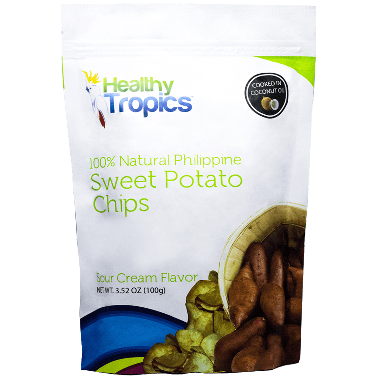 Healthy Tropics 100% Natural Philippine Sweet Potato Chips – Sour Cream Flavor snacks, 100g