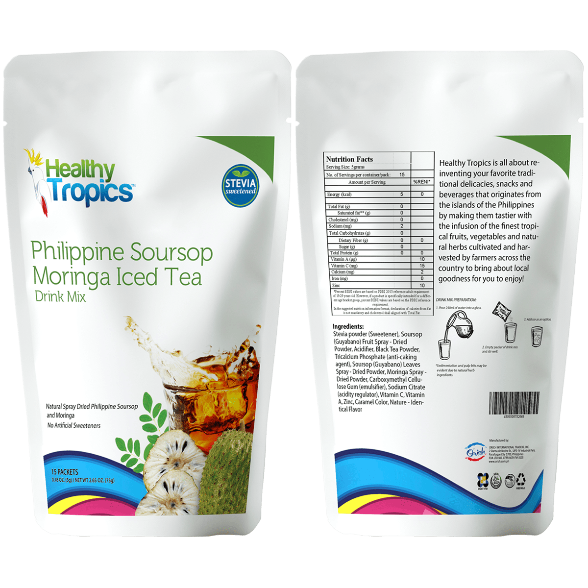 Healthy Tropics Philippine Soursop Moringa Iced Tea, 75g