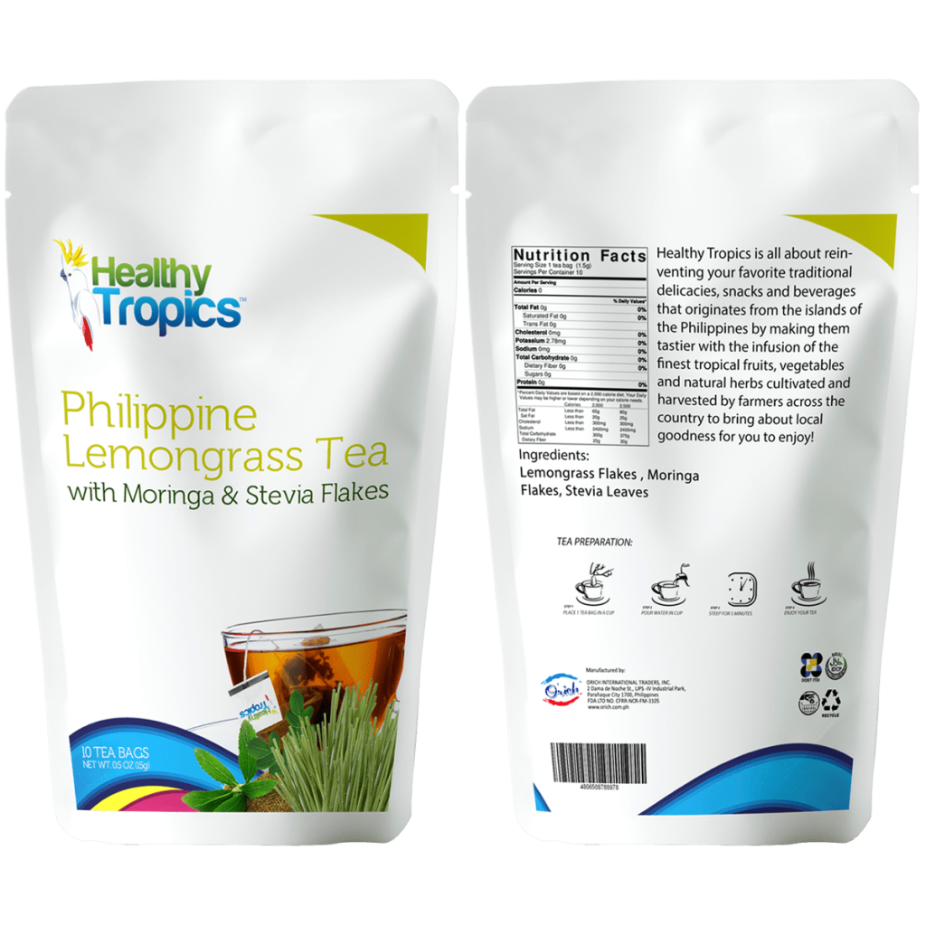 Healthy Tropics Philippine Lemongrass Tea with Moringa (Malunggay