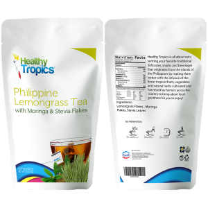 Healthy Tropics Philippine Lemongrass Tea with Moringa (Malunggay) & Stevia Flakes, 15g