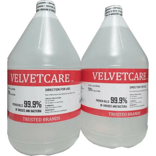 Velvetcare 70% Ethyl Alcohol, 1 gallon