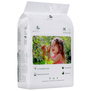 Medium Tape Bamboo Eco Boom Eco Friendly Biodegradable Disposable Diapers for Babies 13-22 pounds, 74 pcs