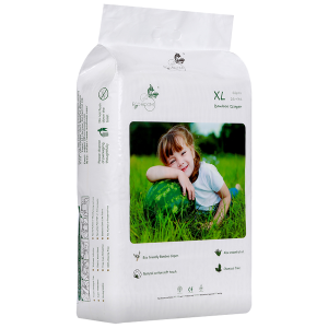 XL Tape Bamboo Eco Boom Eco Friendly Biodegradable Disposable Diapers for Babies 26 pounds up, 62 pcs