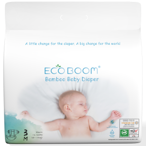 Medium Tape Bamboo Eco Boom Eco Friendly Biodegradable Disposable Diapers Trial Pack for Babies 13-22 pounds, 32 pcs