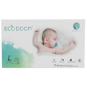 Large Pants Bamboo Eco Boom Eco Friendly Biodegradable Disposable Diapers for Babies 20-31 pounds, 76 pcs