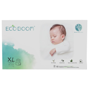 XL Pants Bamboo Eco Boom Eco Friendly Biodegradable Disposable Diapers for Babies 26 to 37 pounds, 72 pcs