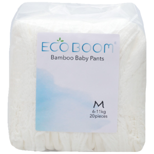 Medium Pants Eco Boom Eco Friendly Biodegradable Bamboo Disposable Diapers Trial Pack for Babies 13-24 pounds, 20 pcs