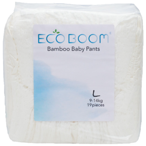Large Pants Bamboo Eco Boom Eco Friendly Biodegradable Disposable Diapers Trial Pack for Babies 19-30 pounds, 19 pcs