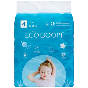 Large Tape Plant-based Eco Boom Eco Friendly Biodegredable For Babies 20-31 pounds, 70 pcs