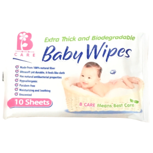 B Care Paraben Free Biodegradable Baby Wipes 10 Sheets