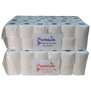 Premium Tissue Roll 3-ply 600 sheets Toilet Paper, 48 rolls