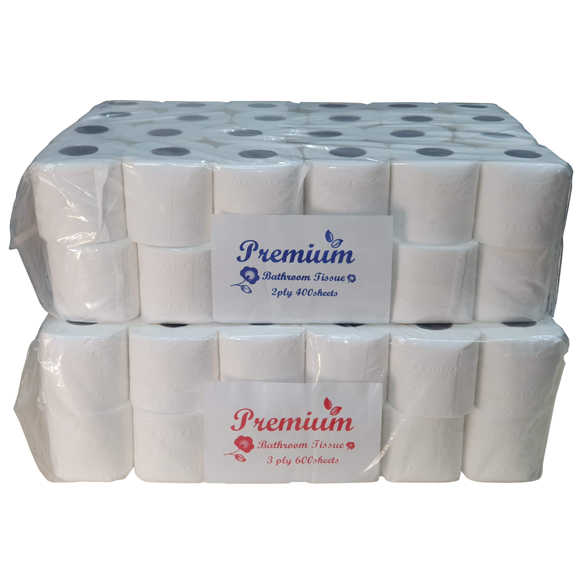 Premium Tissue Roll 2-ply 400 sheets Toilet Paper, 48 rolls