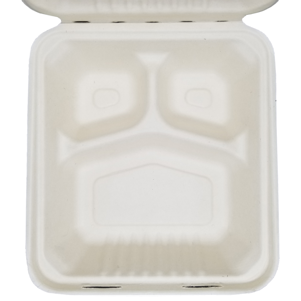 Bagasse EcoClamshell 3-Compartment (1000ml) For Sale Philippines