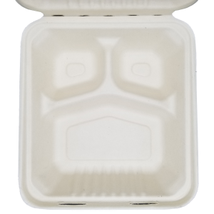 Bagasse EcoClamshell 3-Compartment (1000ml)