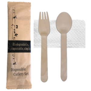 Birchwood EcoCutlery Set (Spoon, Fork, and Tissue)